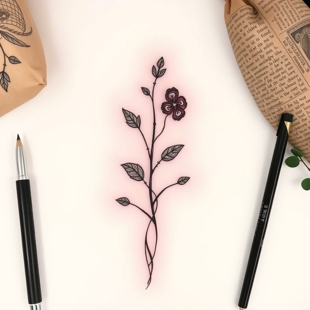 A tattoo design of About 15cm with a nature theme in the style of realistic. - nature tattoo design generated by AI tattoo generator