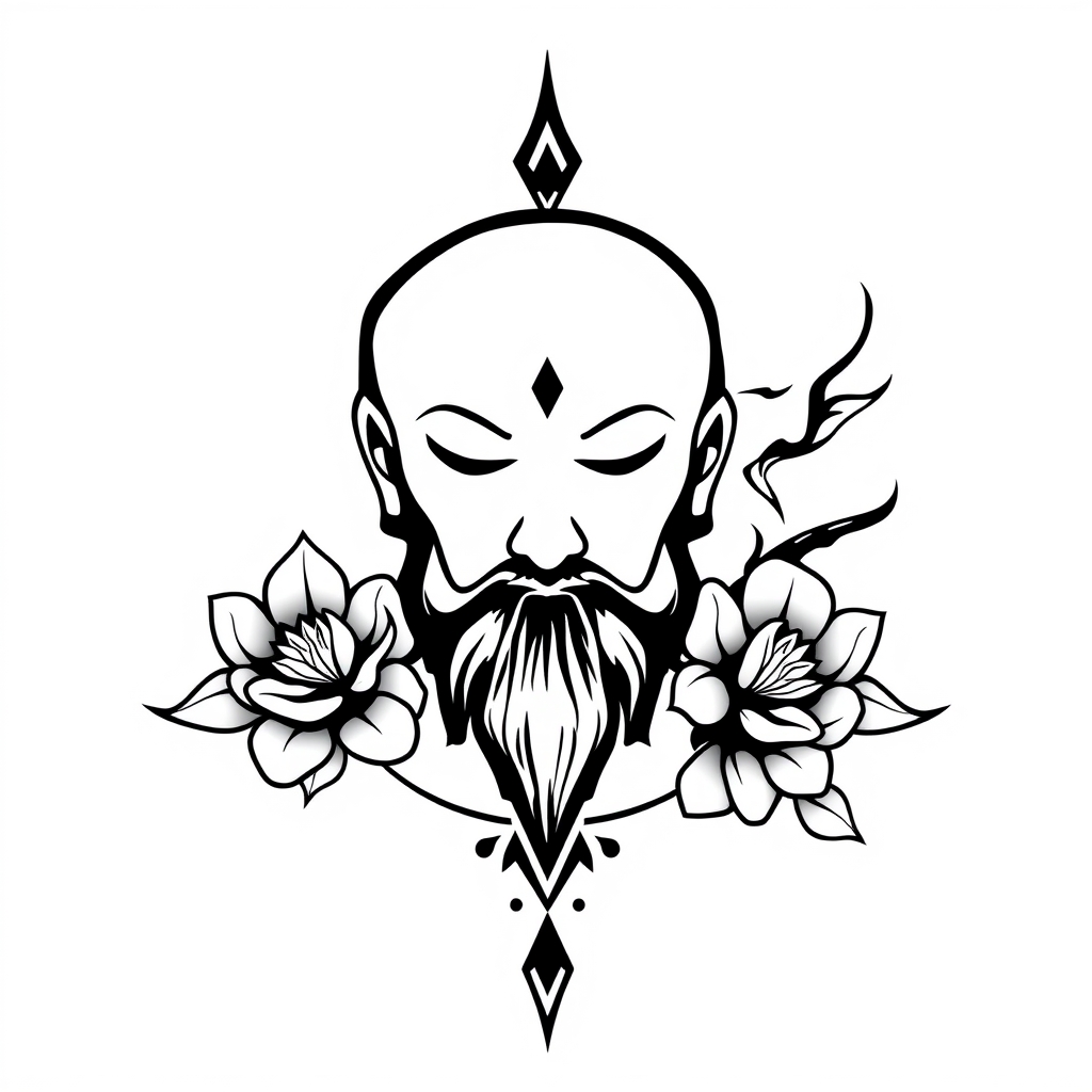 A tattoo design of Mhadev in the style of minimalist. - hindu mythology tattoo design generated by AI tattoo generator