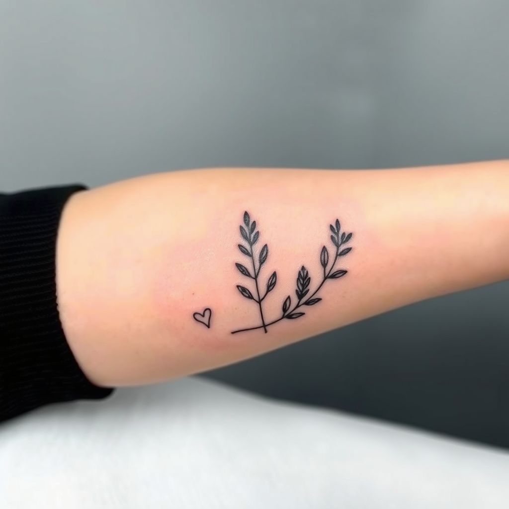 A tattoo design of About 15cm with a nature theme in the style of minimalist. - nature tattoo design generated by AI tattoo generator