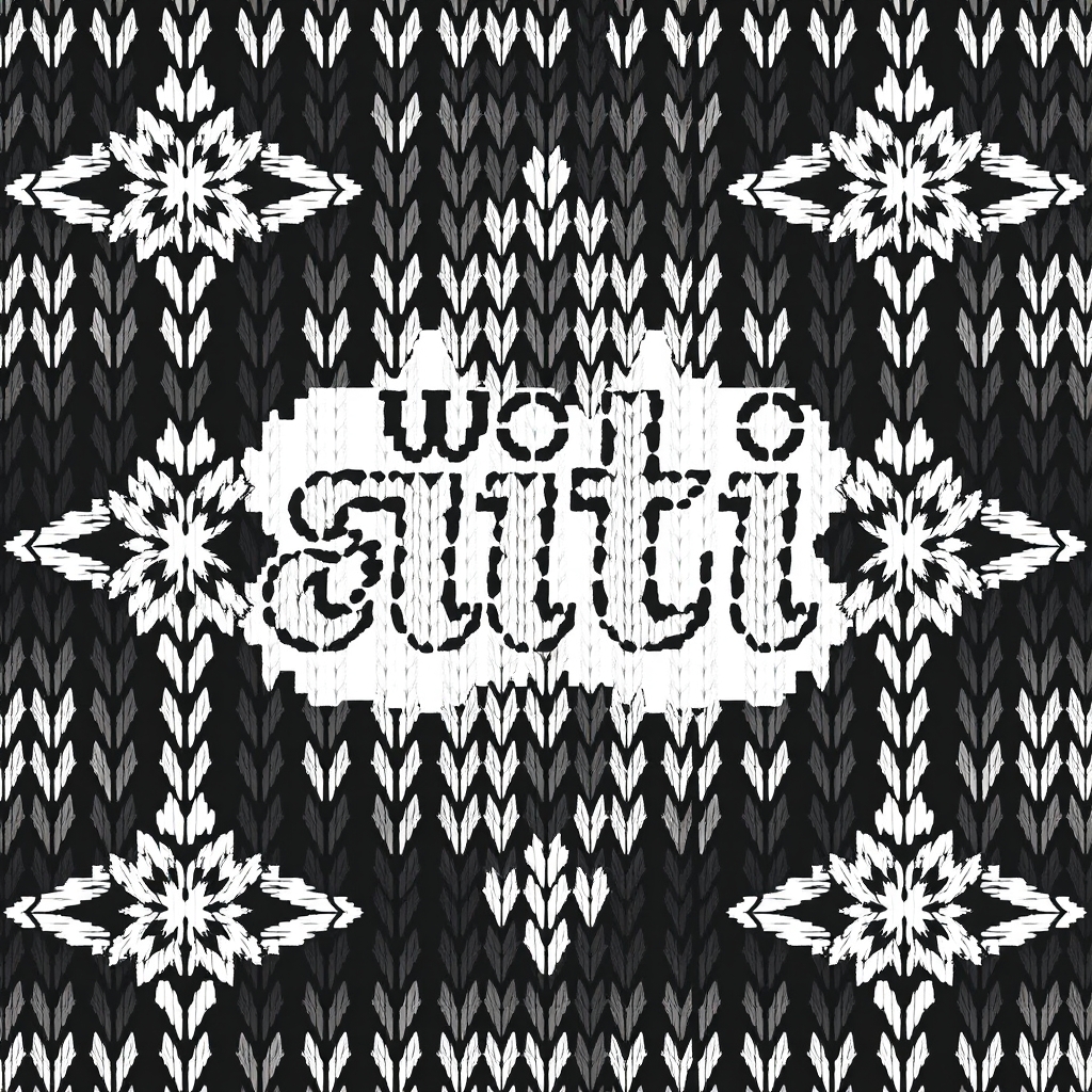 A tattoo design of Word "äiti"as a knitting pattern in the style of geometric. - family member tattoo design generated by AI tattoo generator