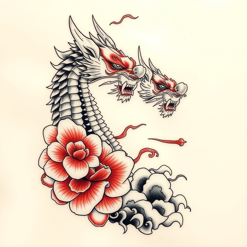 A tattoo design of Chinese art in the style of realistic. - i'm ready to help. what's the tattoo description? tattoo design generated by AI tattoo generator
