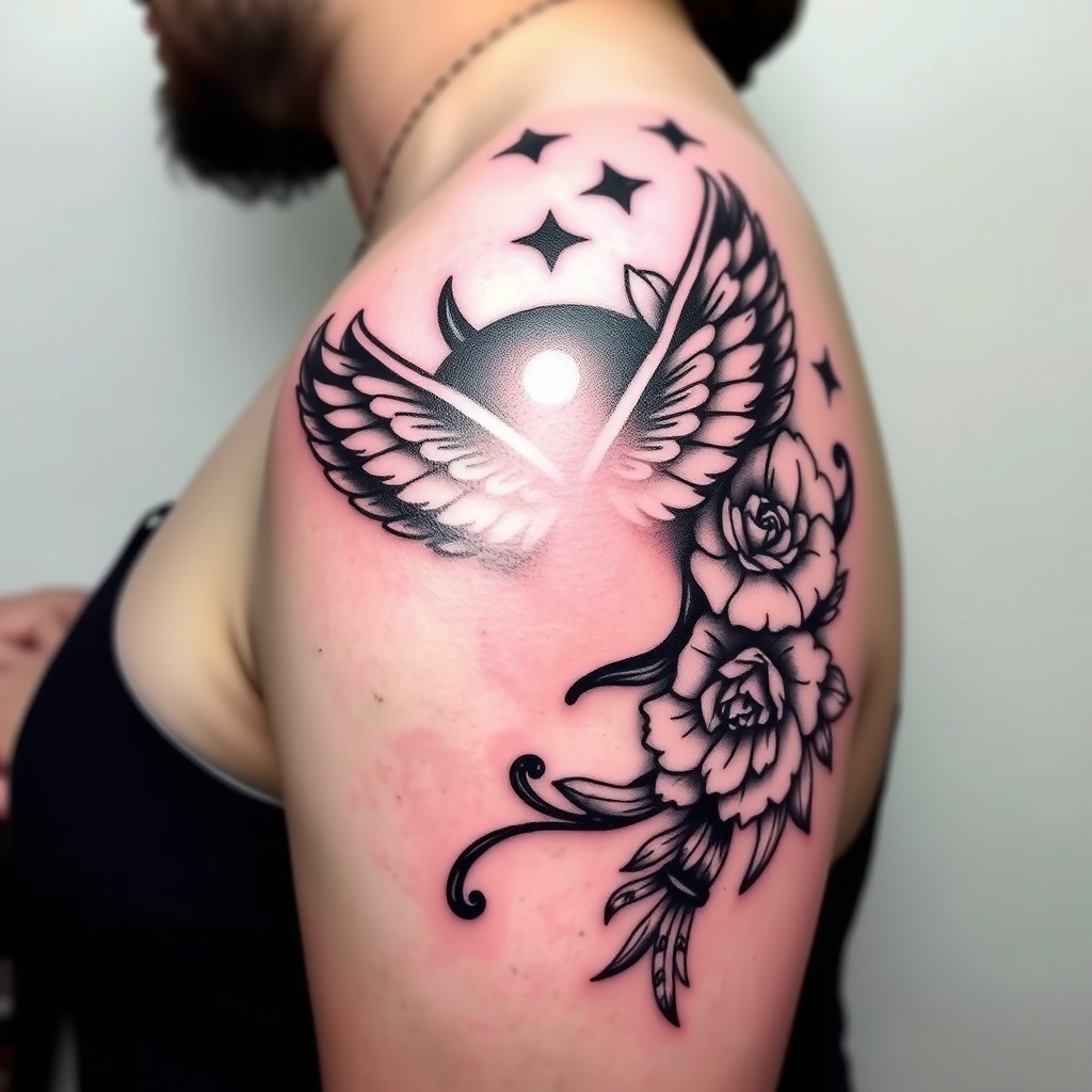 A tattoo design of <!-- Insert SVG markup here placeholder. --> in the style of realistic. - no text provided tattoo design generated by AI tattoo generator