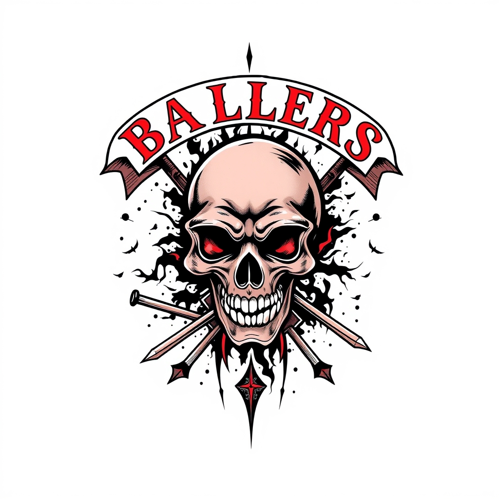 A tattoo design of Ballers and gangs in the style of abstract. - street culture tattoo design generated by AI tattoo generator