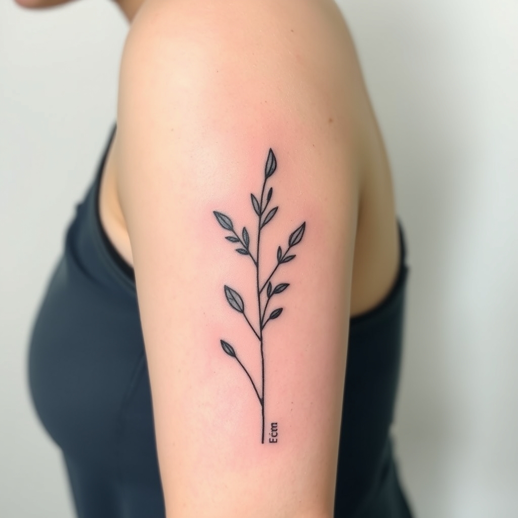 A tattoo design of About 15cm with a nature theme in the style of minimalist. - nature tattoo design generated by AI tattoo generator