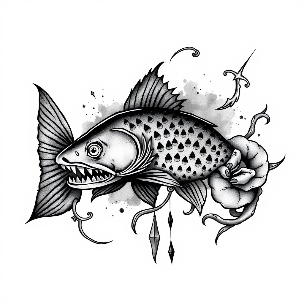 A tattoo design of AJSKAB  in the style of realistic. - no text tattoo design generated by AI tattoo generator
