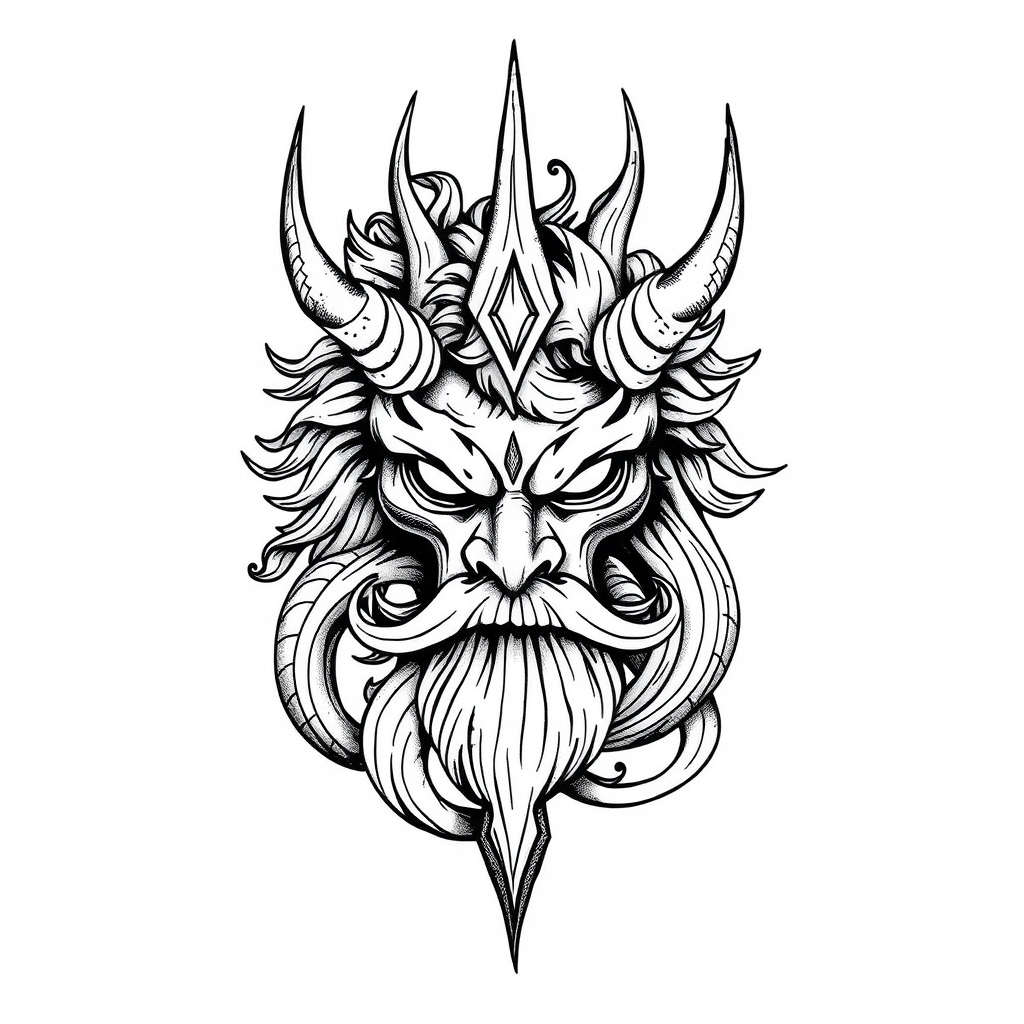 A tattoo design of  Mond  in the style of blackwork. - space tattoo design generated by AI tattoo generator