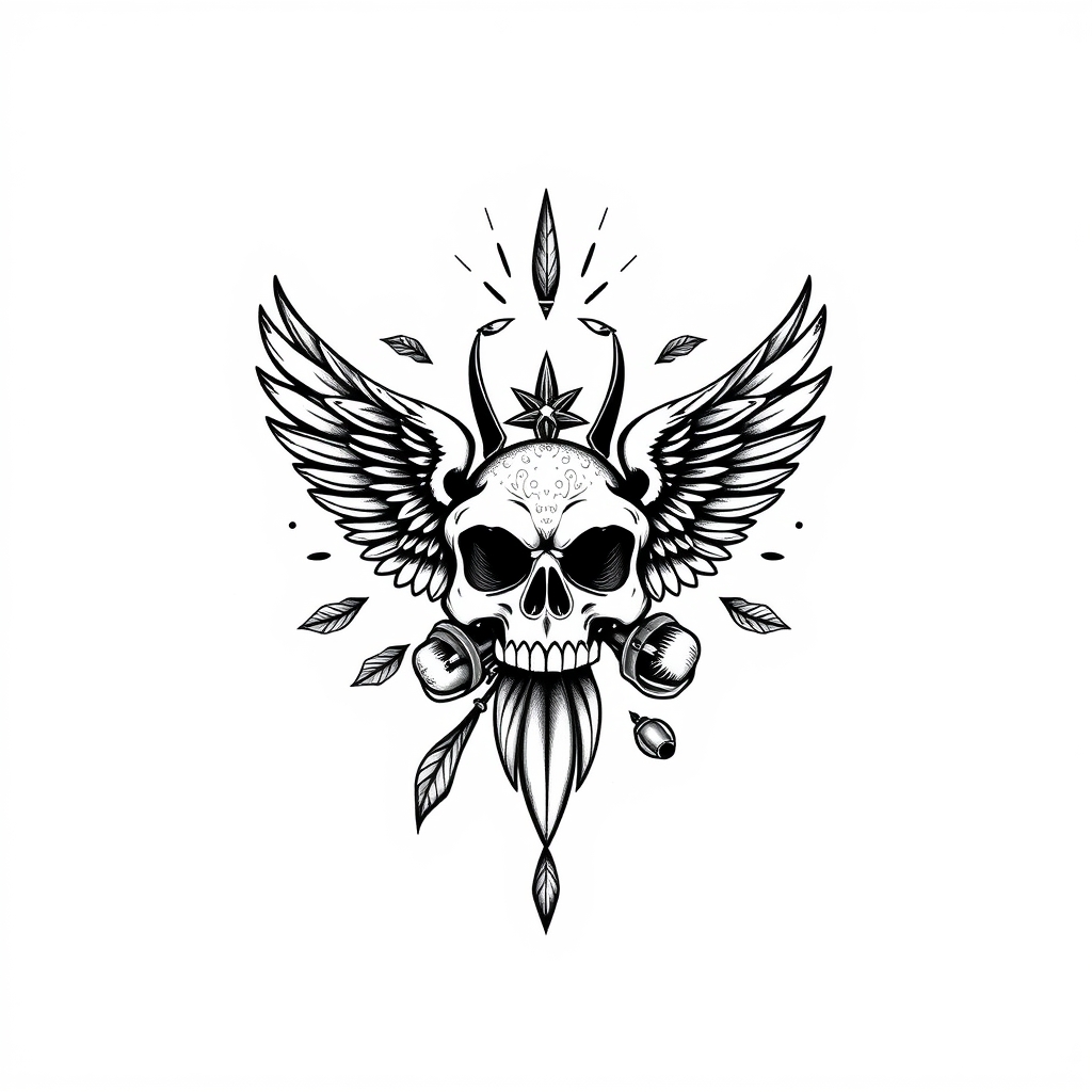 A tattoo design of vintage tattoo on white background in the style of minimalist. - vintage tattoo tattoo design generated by AI tattoo generator
