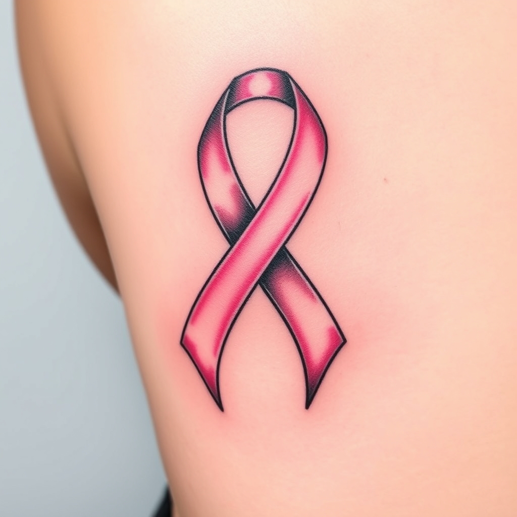 cancer awareness traditional tattoo design