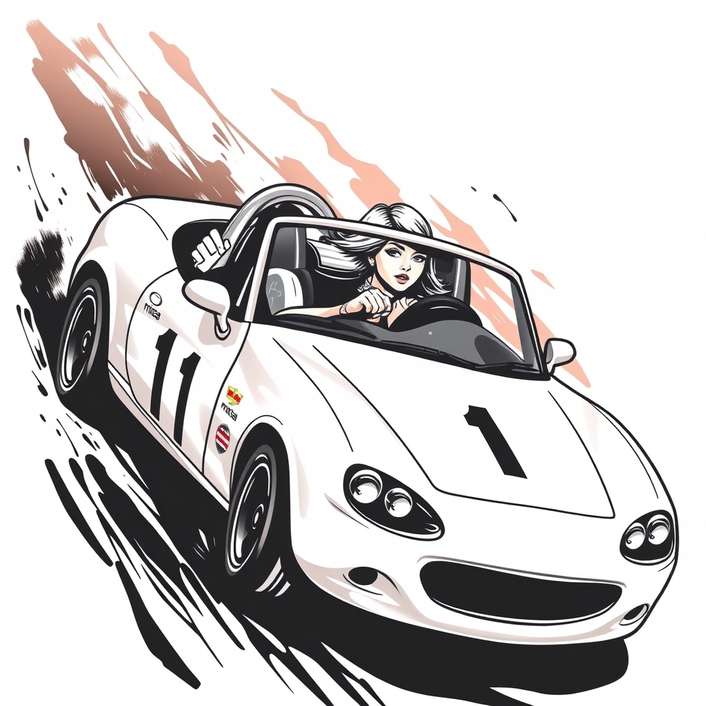 car racing abstract tattoo design