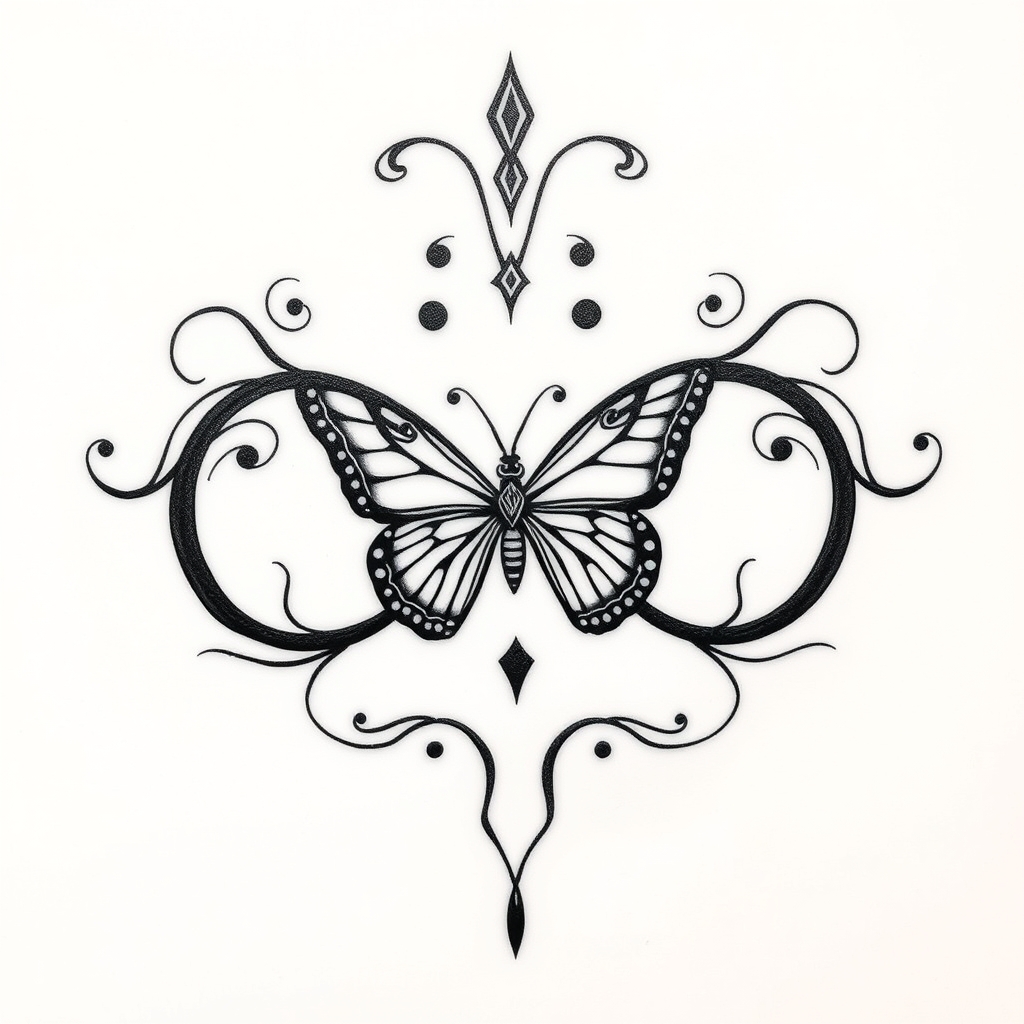 infinity symbol blackwork tattoo design