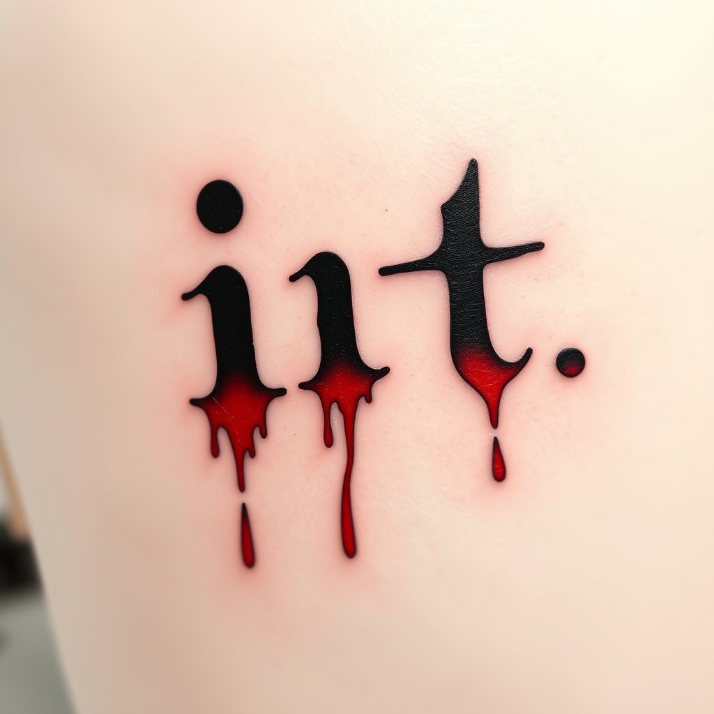 word realistic tattoo design