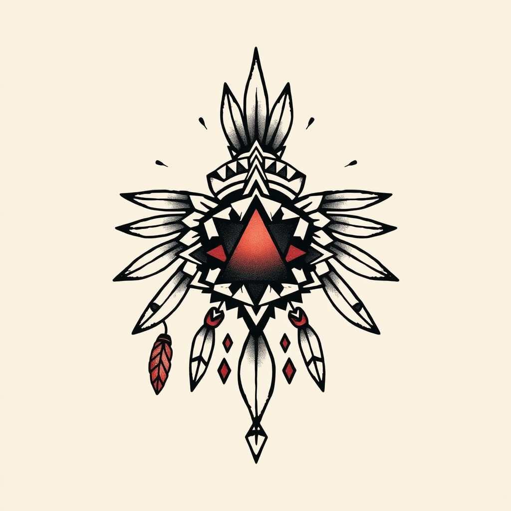 geometric style travel tattoo design - AI generated tattoo art for inspiration