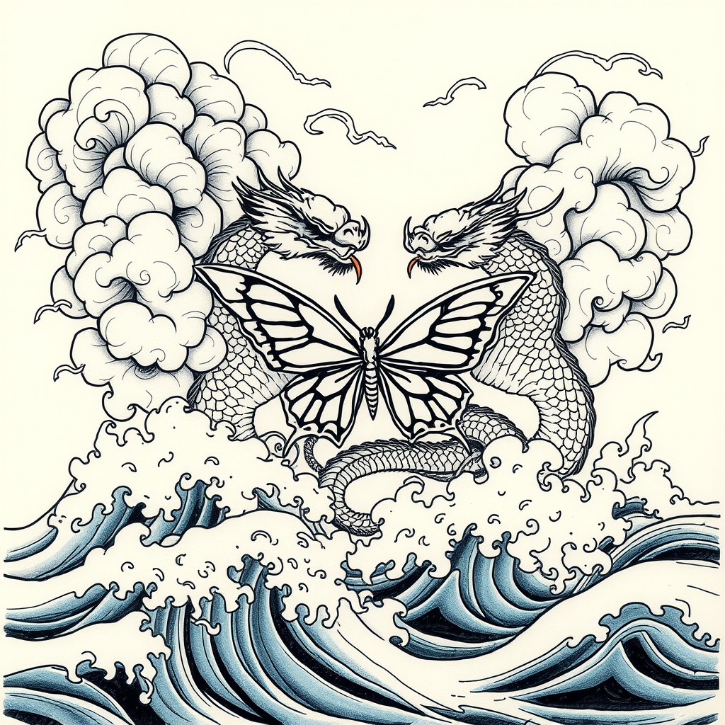 mythical creatures abstract tattoo design
