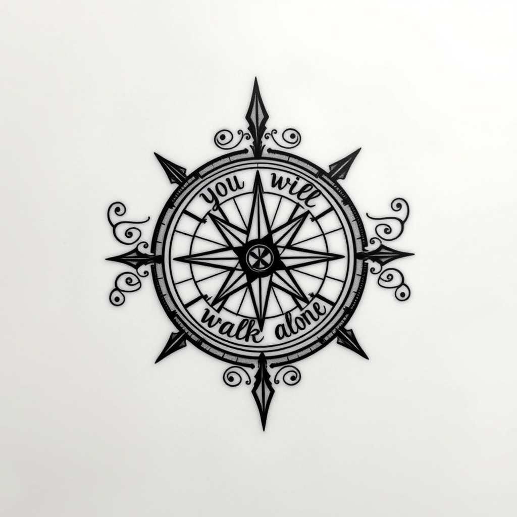 traditional style nautical symbol tattoo design - AI generated tattoo art for inspiration