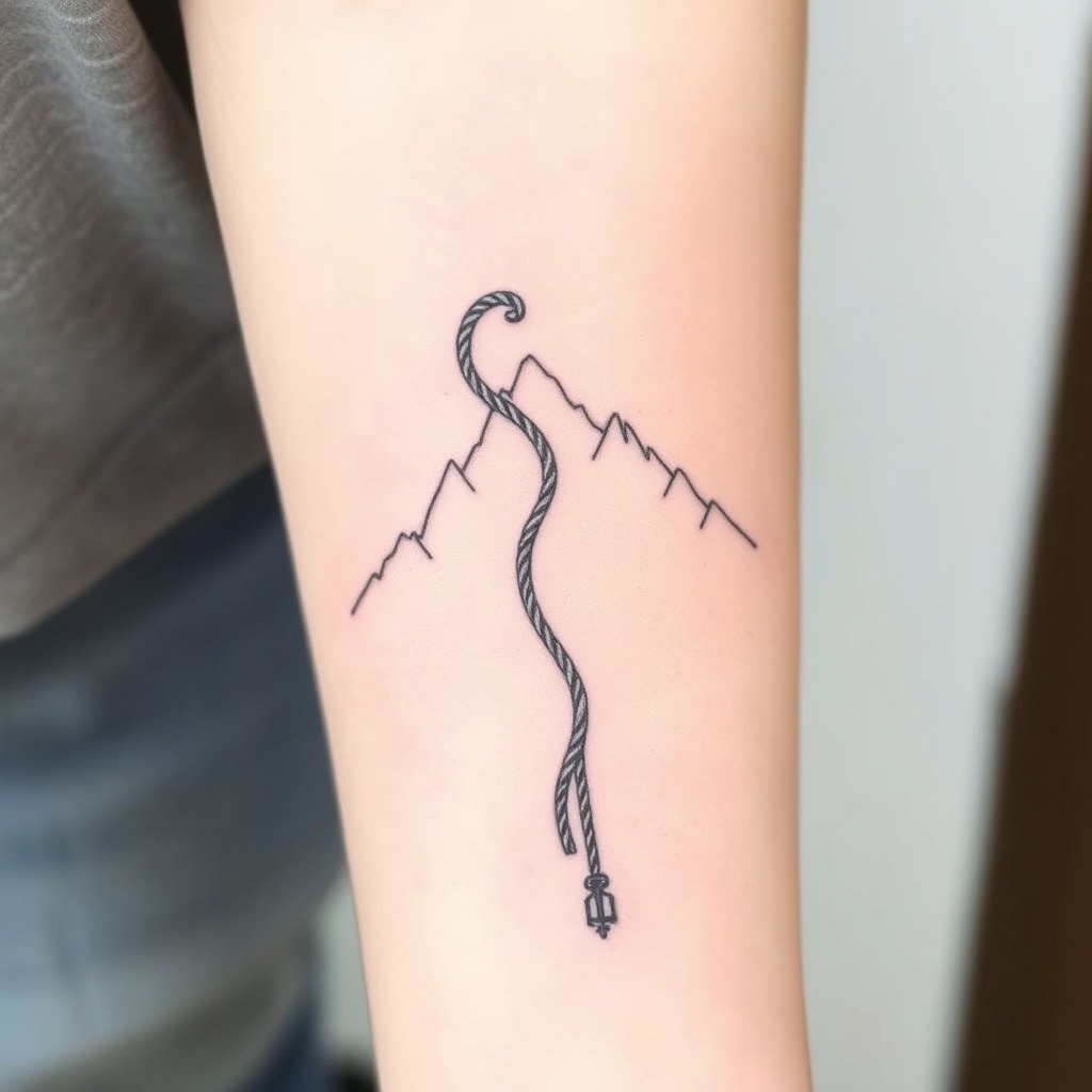 mountain landscape realistic tattoo design