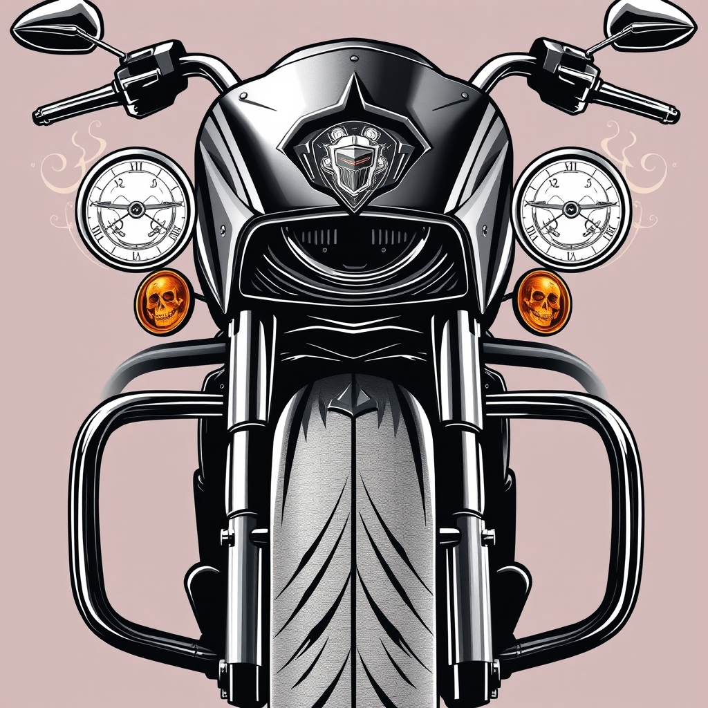 motorcycle parts realistic tattoo design