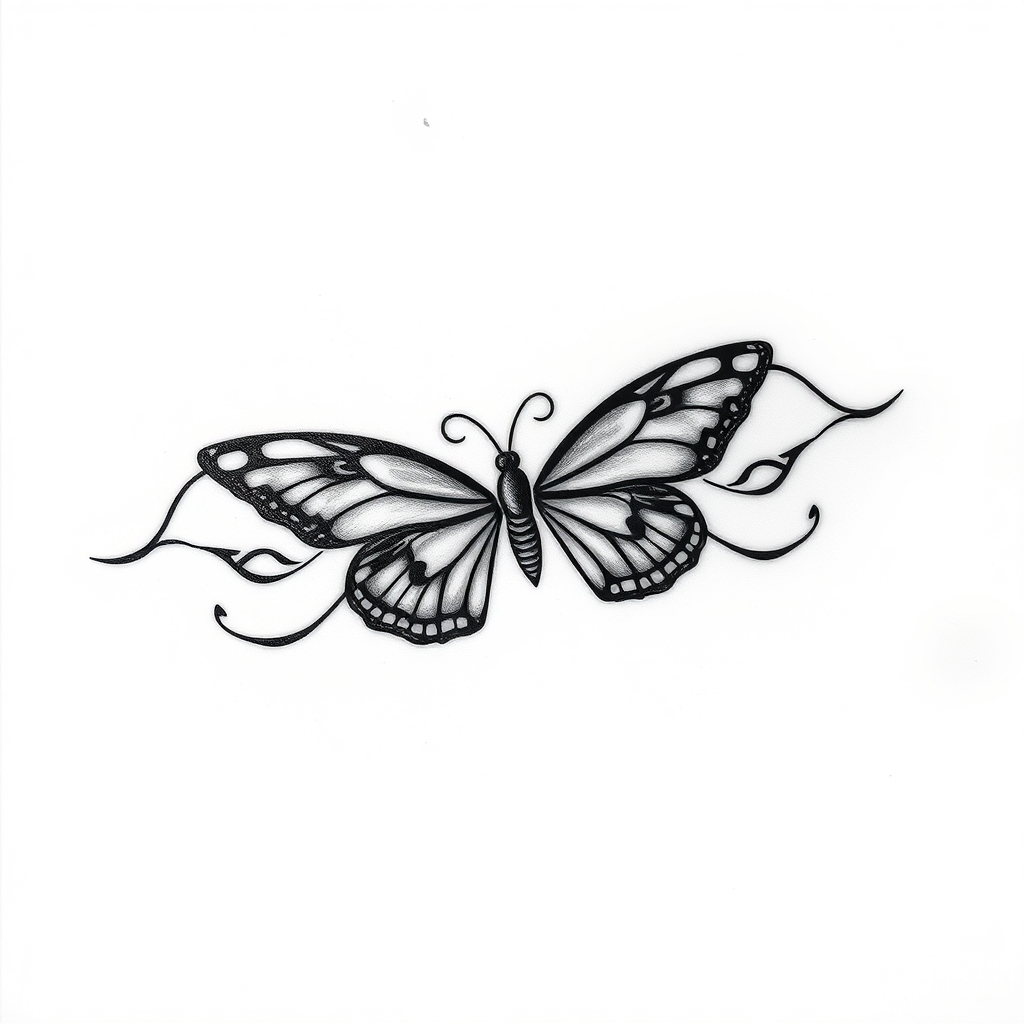 blackwork style infinity symbol tattoo design - AI generated tattoo art for inspiration