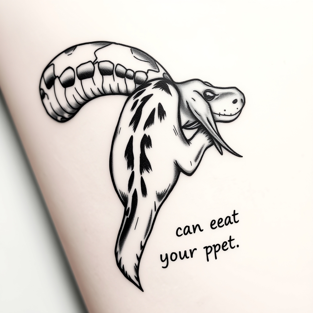 blackwork style pets tattoo design - AI generated tattoo art for inspiration