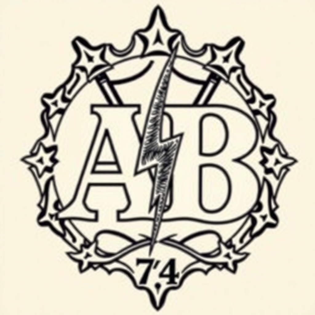 lettering symbol realistic tattoo design