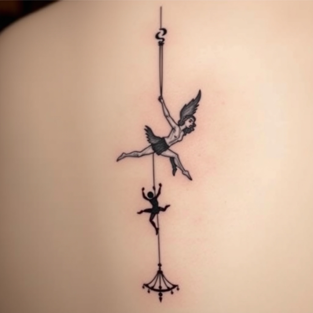 circus fantasy minimalist tattoo design