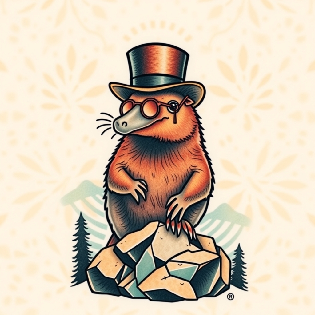 geometric style animal portrait tattoo design - AI generated tattoo art for inspiration