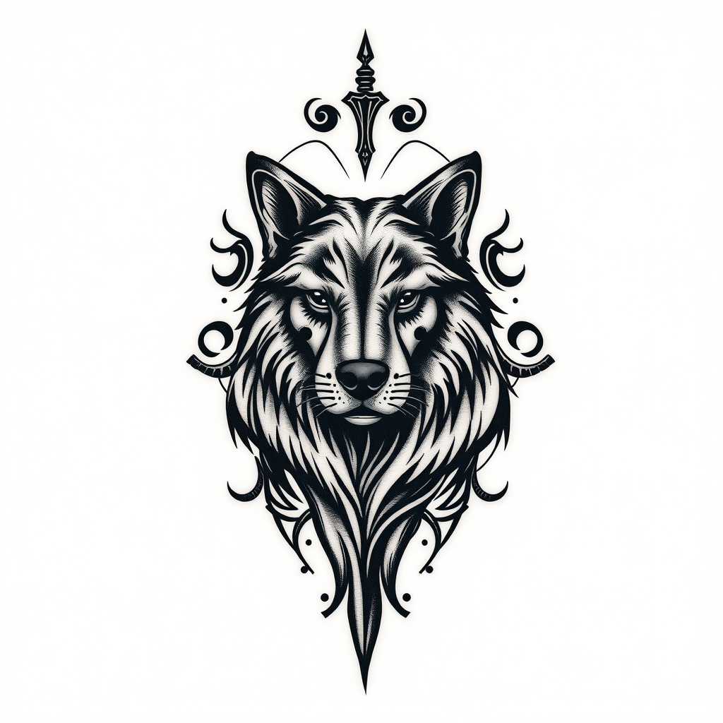 veterinary symbol realistic tattoo design