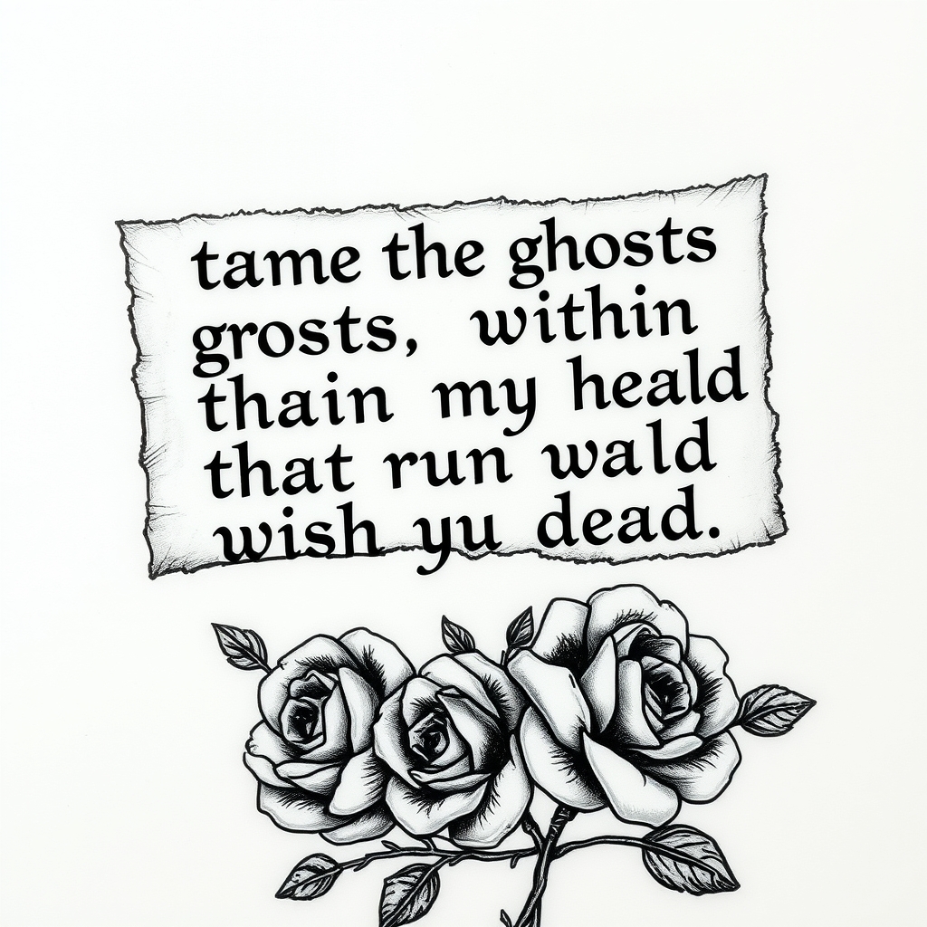 mental health struggle blackwork tattoo design