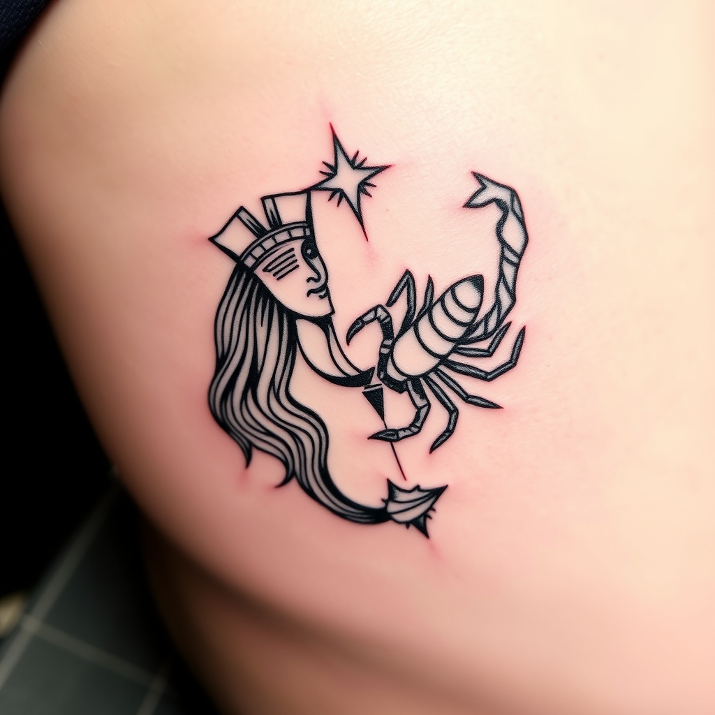 astrology symbols blackwork tattoo design