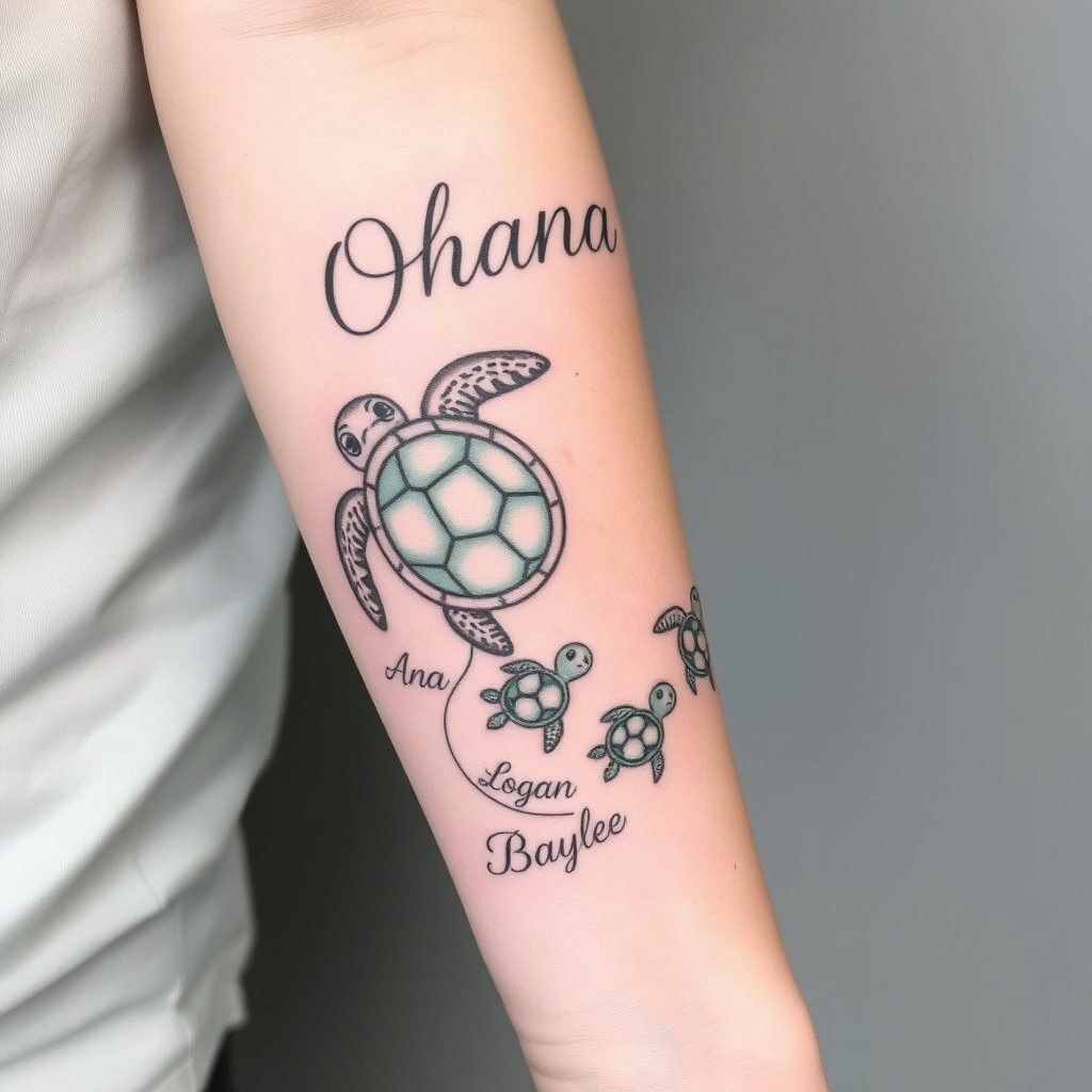sea turtles minimalist tattoo design