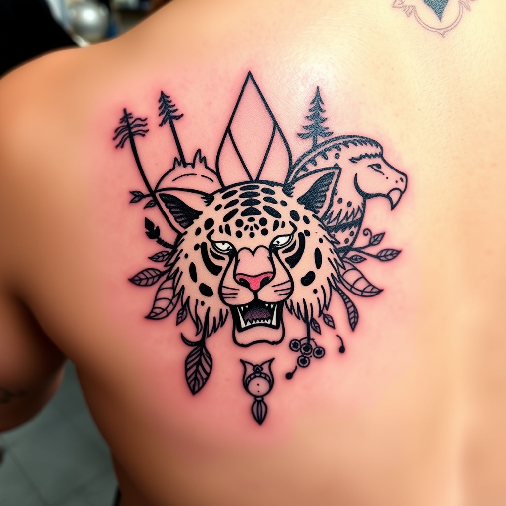 animals traditional tattoo design