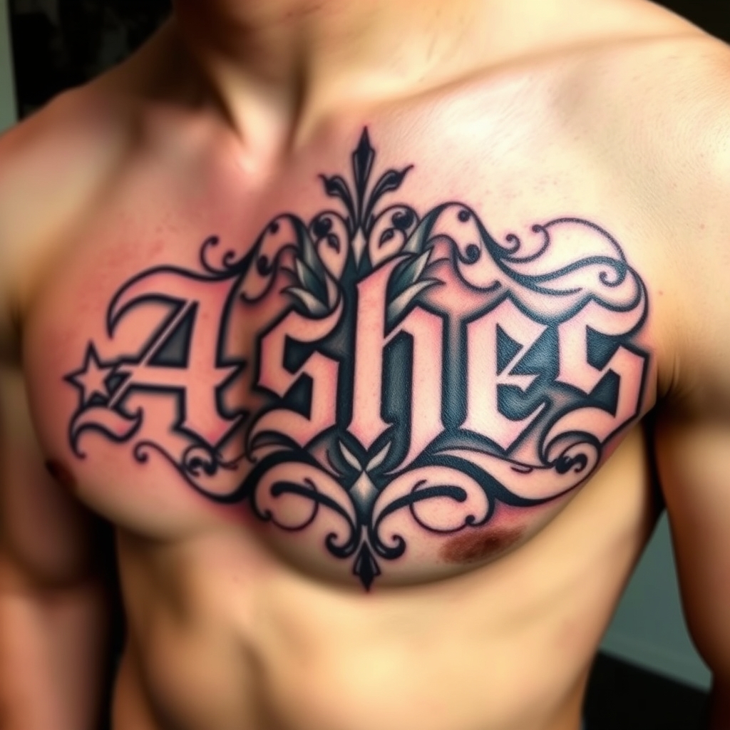 text traditional tattoo design