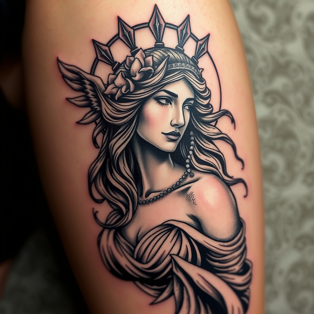 mythology realistic tattoo design