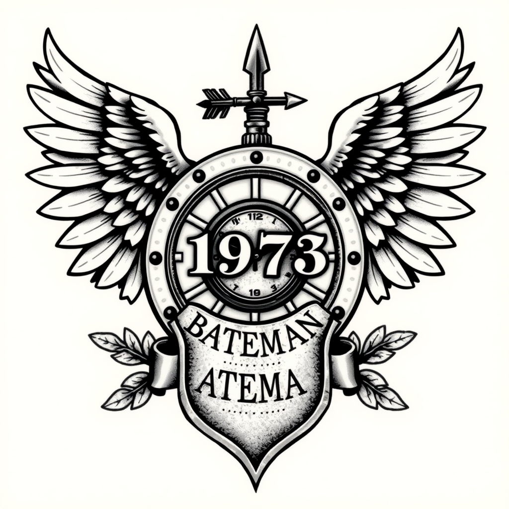 police badge realistic tattoo design