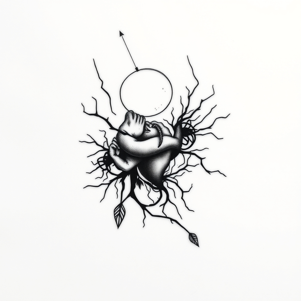 philosophy blackwork tattoo design