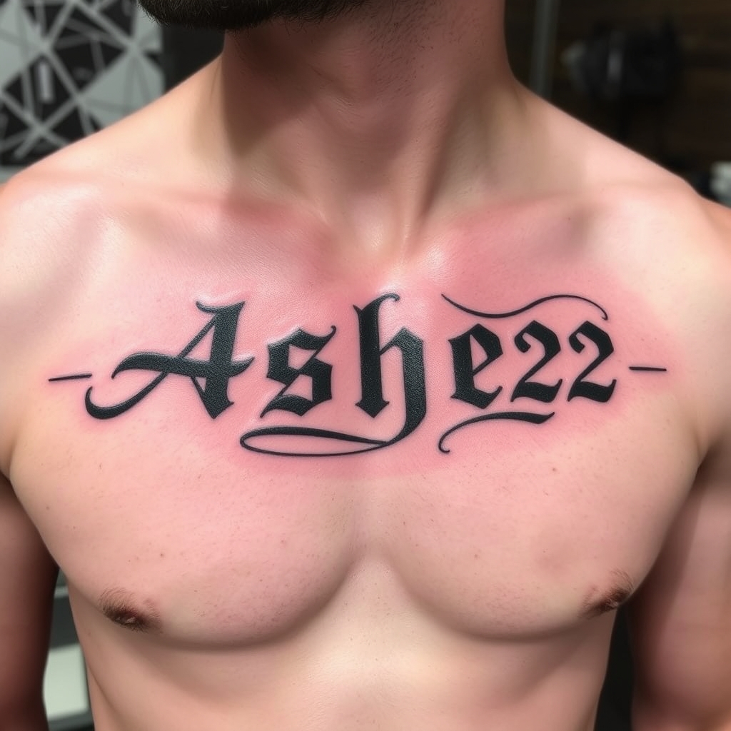 words realistic tattoo design