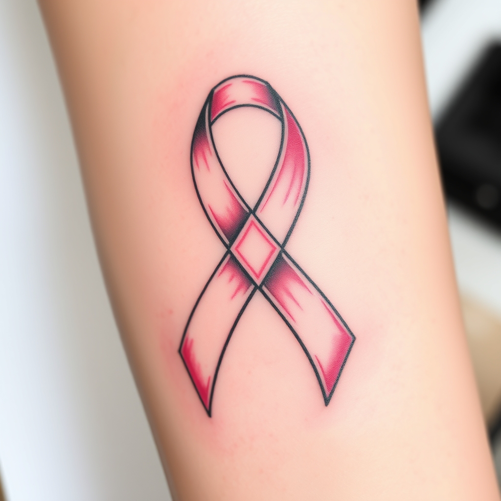 cancer awareness traditional tattoo design