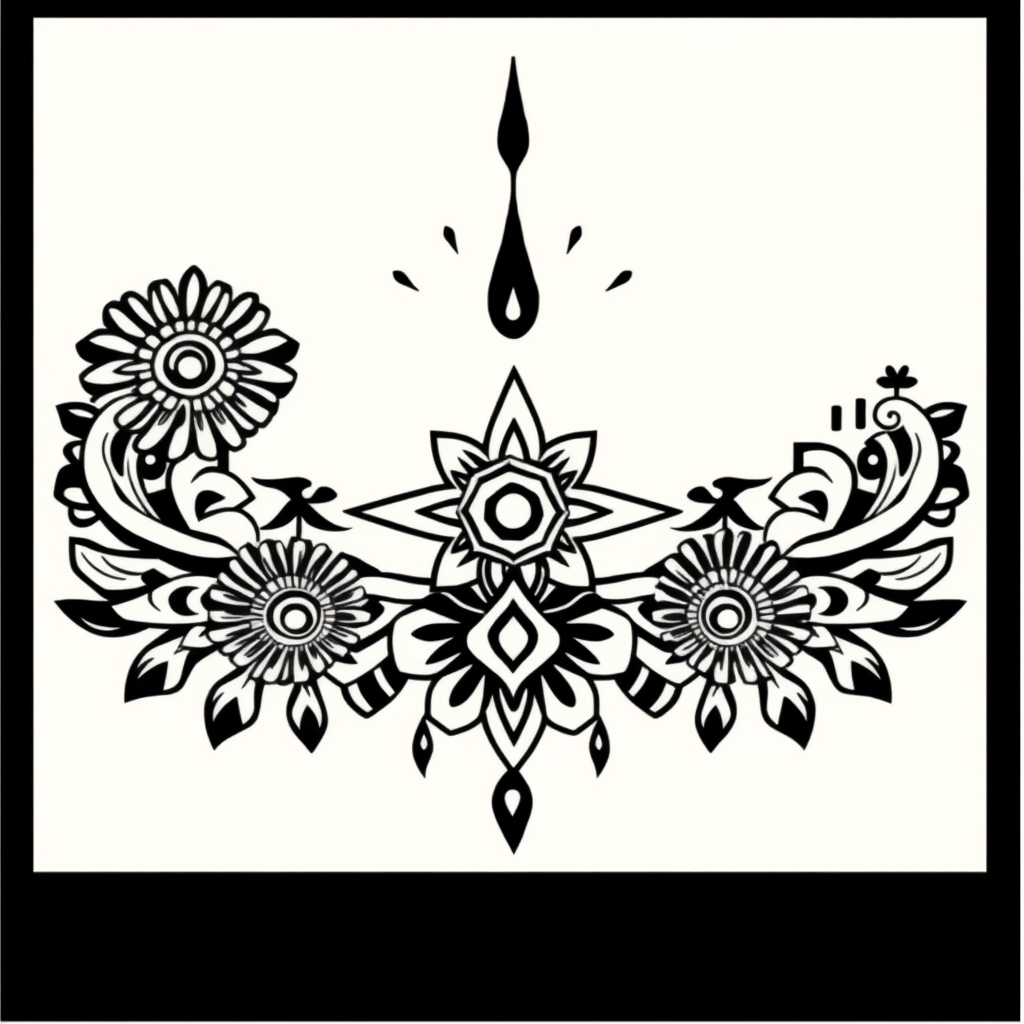 peruvian art geometric tattoo design