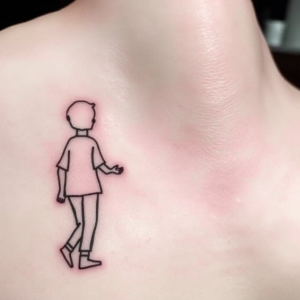 minimalist style family love tattoo design - AI generated tattoo art for inspiration