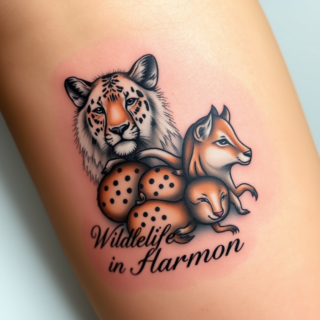 animals realistic tattoo design