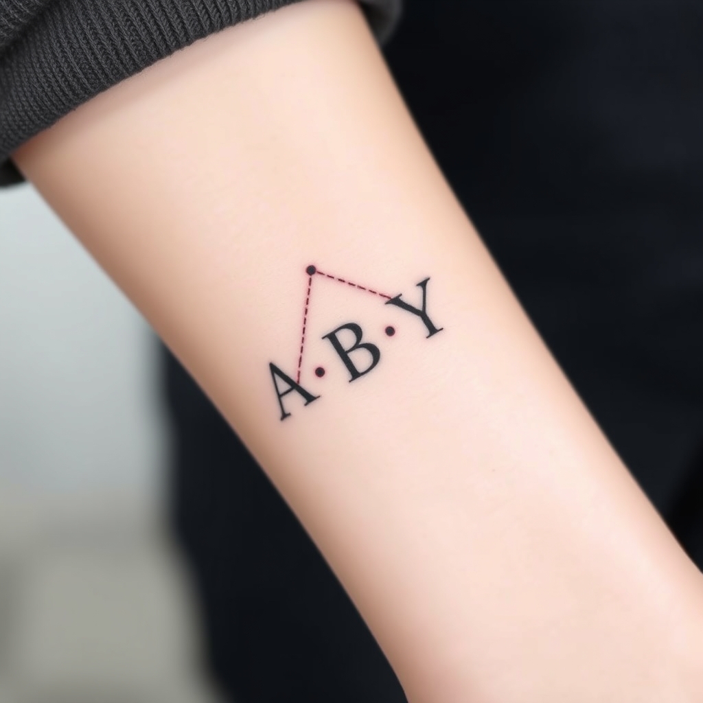 initials tattoo realistic tattoo design