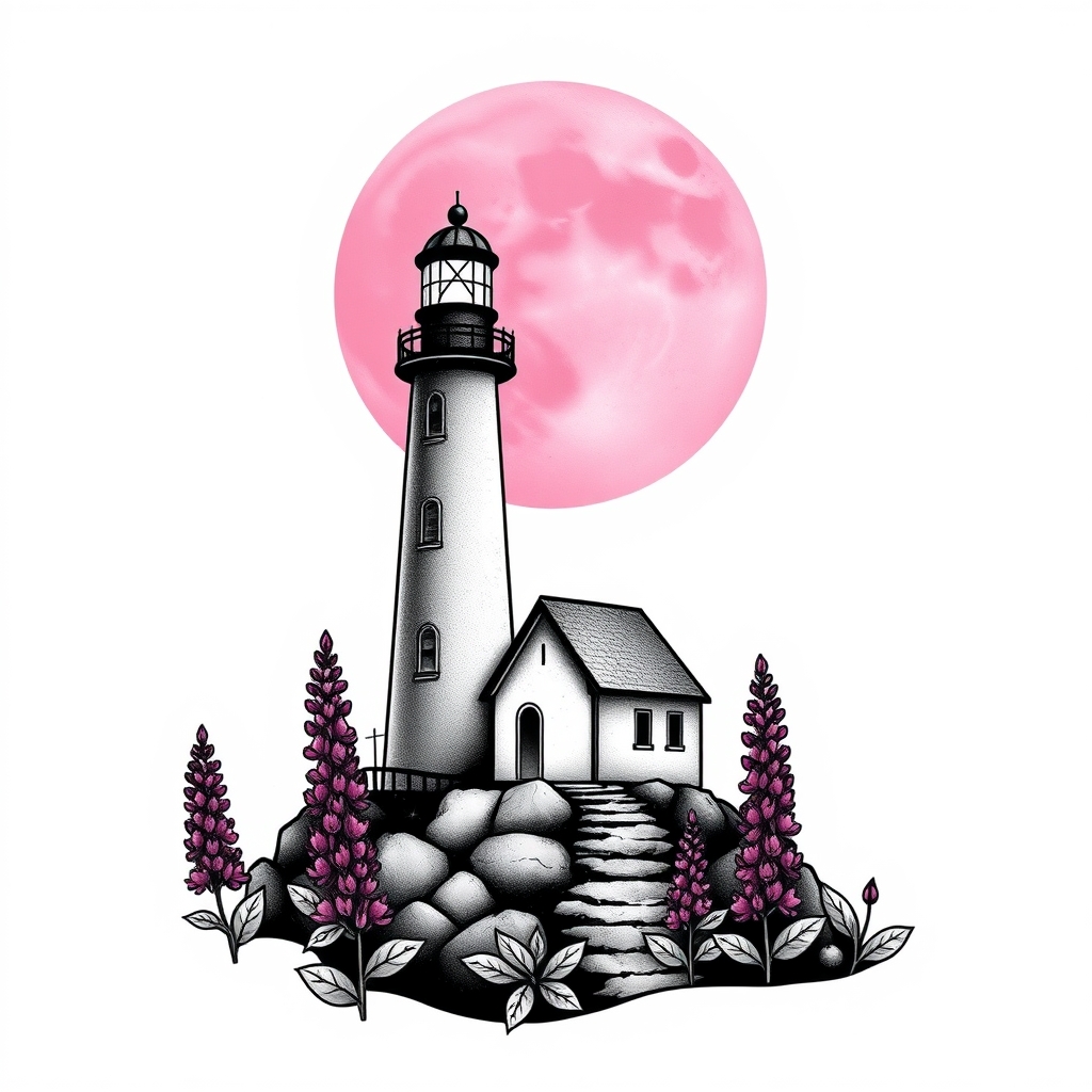 landscapes and scenes blackwork tattoo design