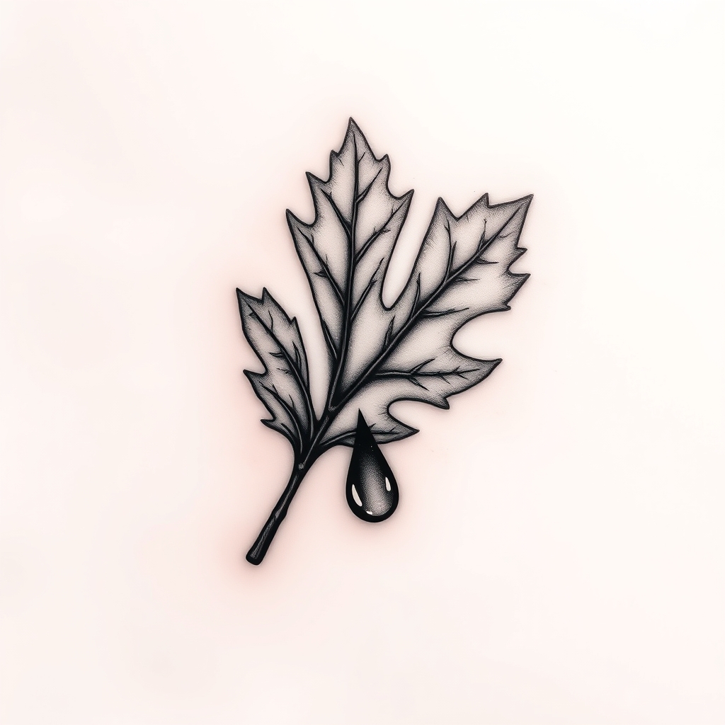 blackwork style nature tattoo design - AI generated tattoo art for inspiration