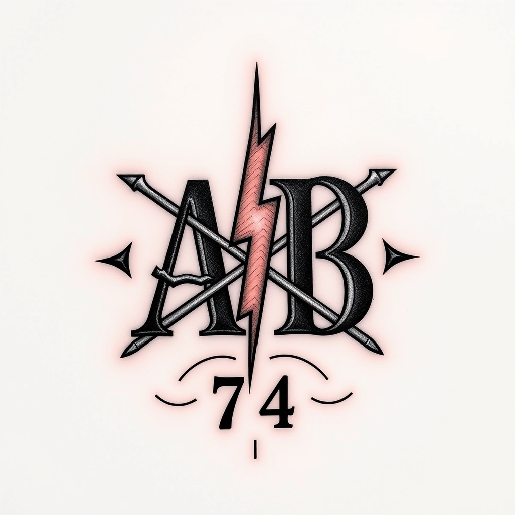 initials symbol realistic tattoo design