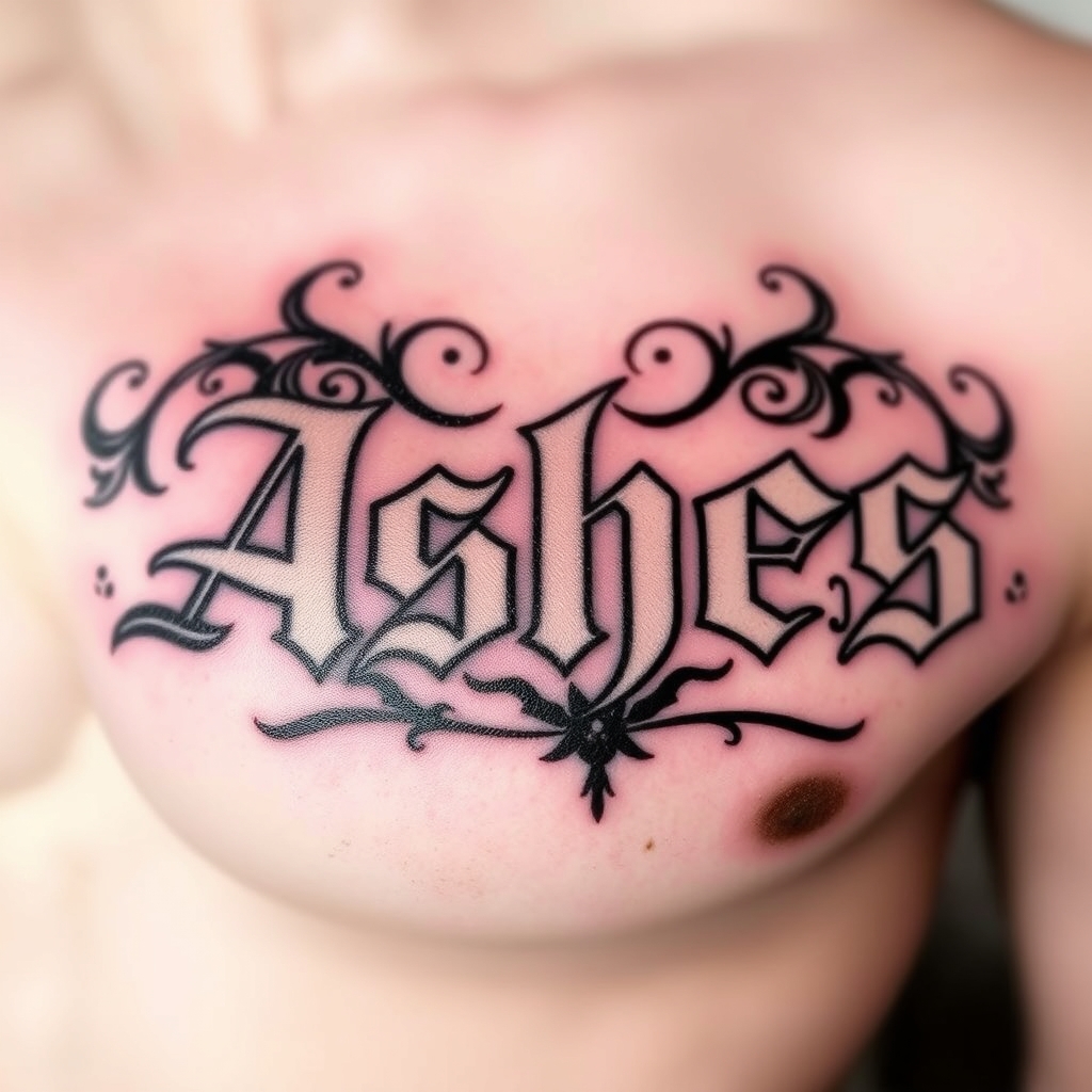 traditional style text tattoo design - AI generated tattoo art for inspiration