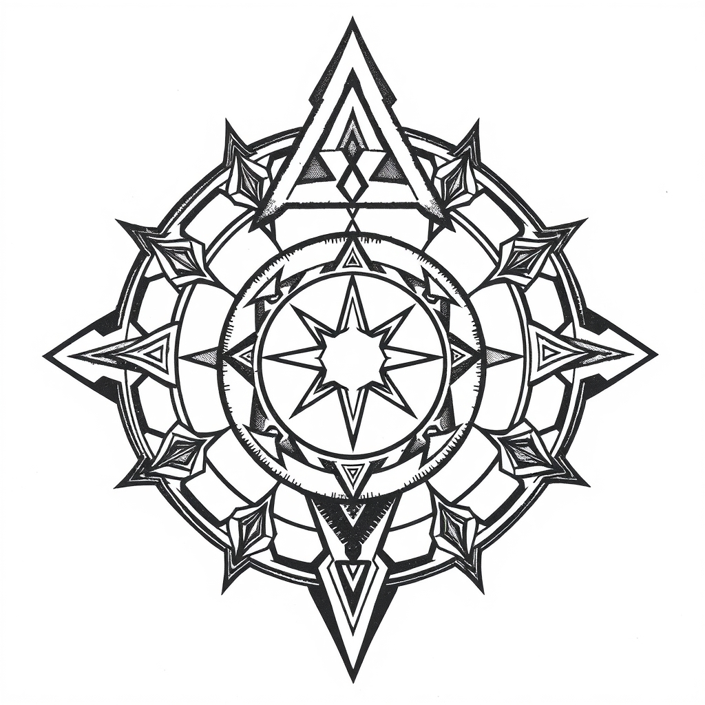 fantasy literature geometric tattoo design