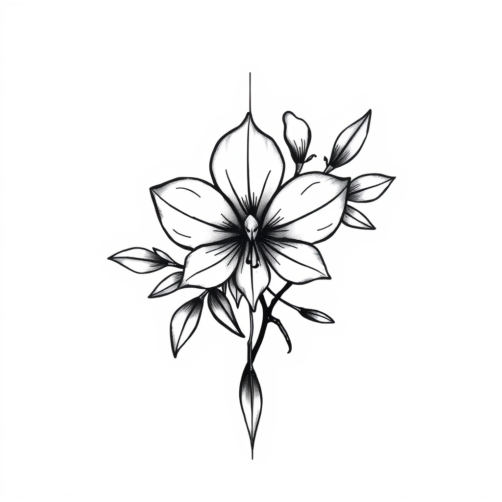 flower minimalist tattoo design
