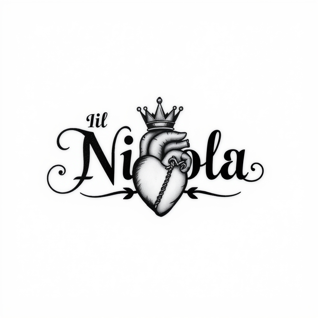 minimalist style heart rate monitor tattoo design - AI generated tattoo art for inspiration