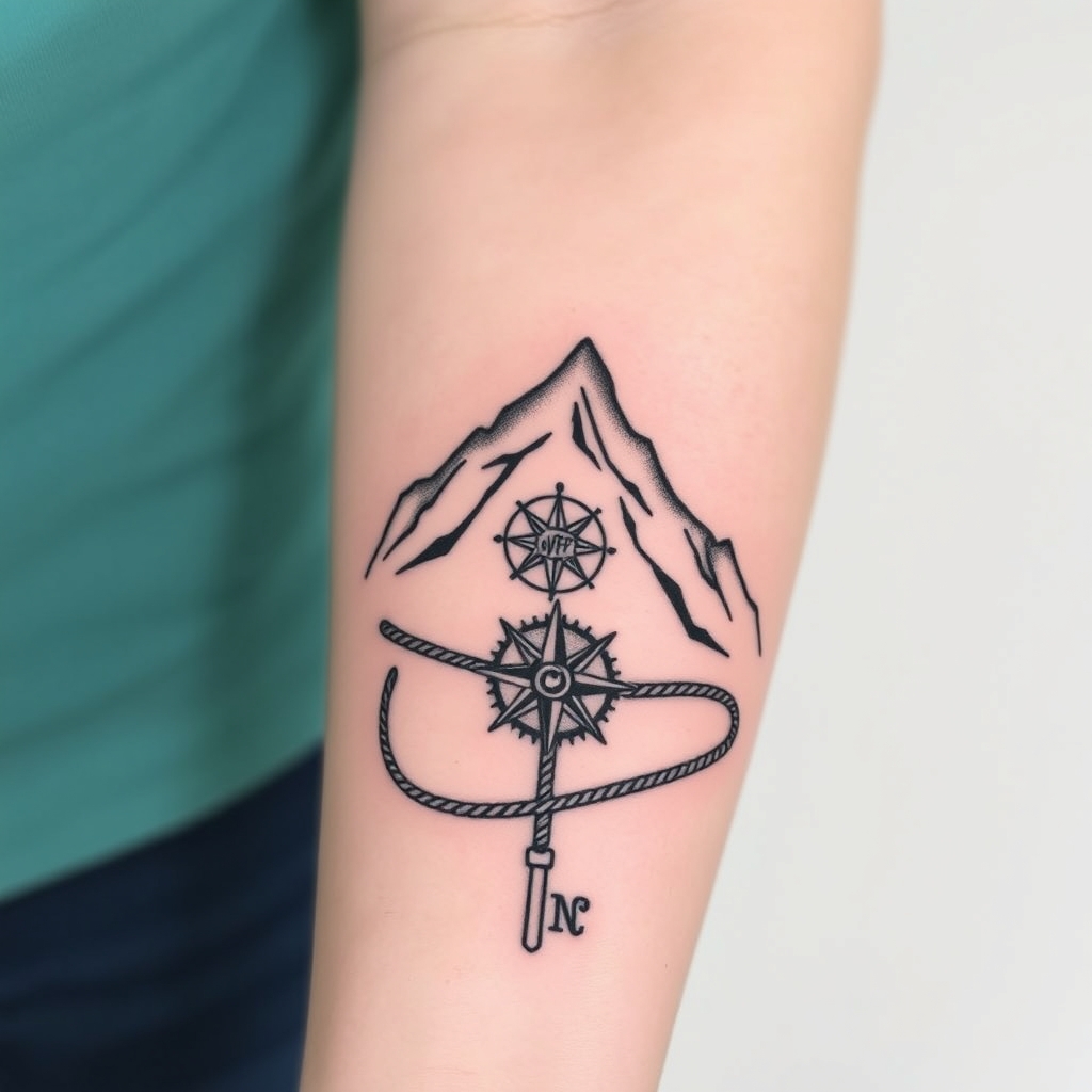 mountain landscape realistic tattoo design