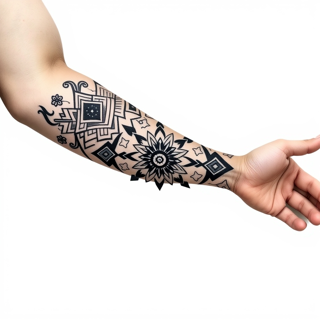 peruvian tattoo geometric tattoo design