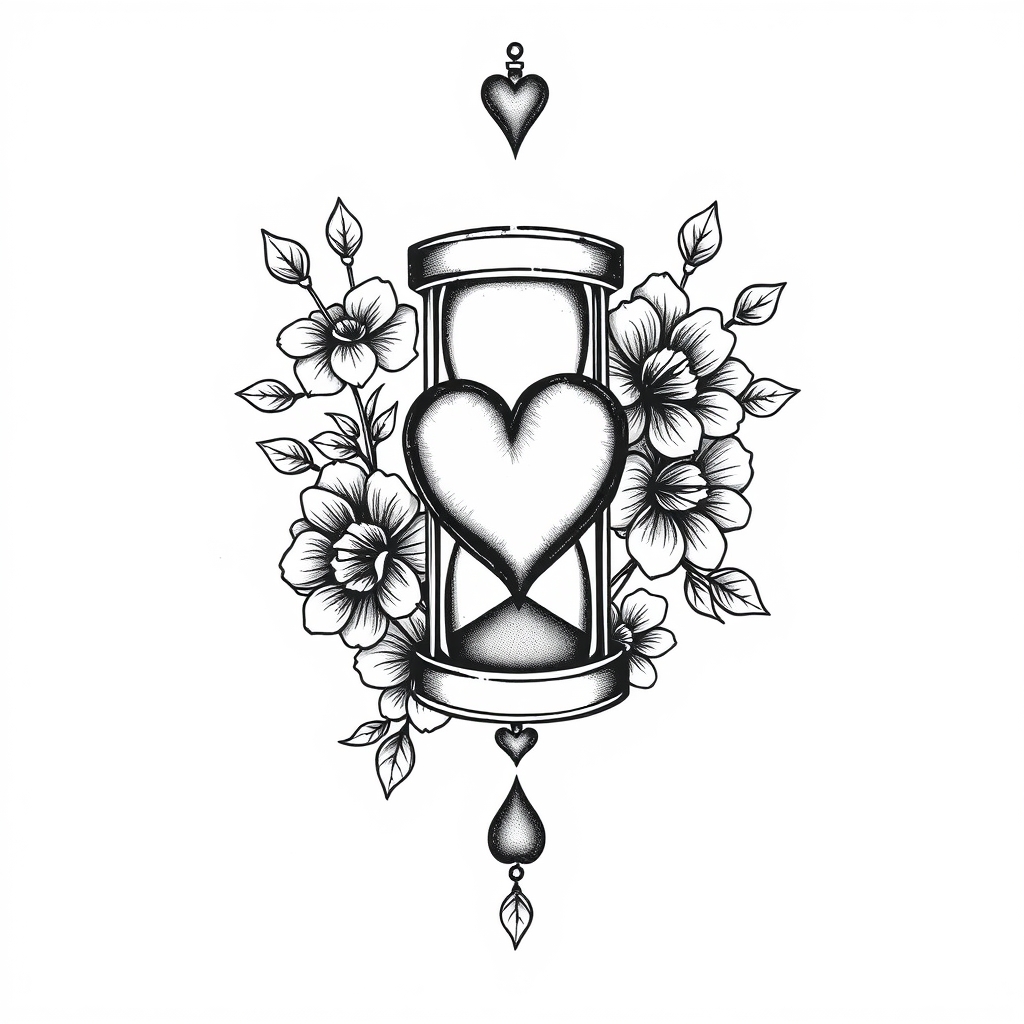 love symbols blackwork tattoo design